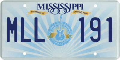 MS license plate MLL191