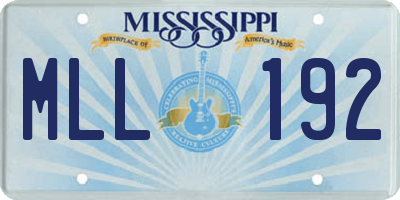 MS license plate MLL192