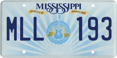 MS license plate MLL193