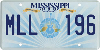 MS license plate MLL196