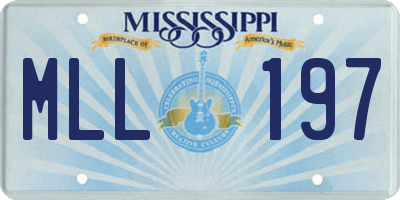 MS license plate MLL197