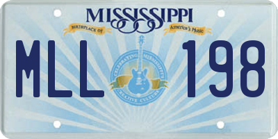 MS license plate MLL198