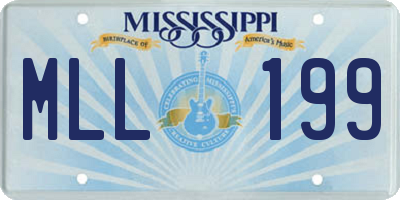 MS license plate MLL199