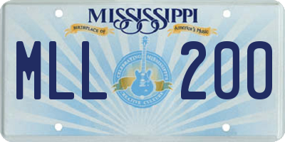 MS license plate MLL200