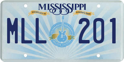 MS license plate MLL201