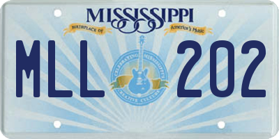 MS license plate MLL202