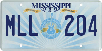 MS license plate MLL204