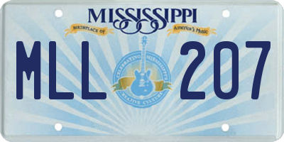 MS license plate MLL207