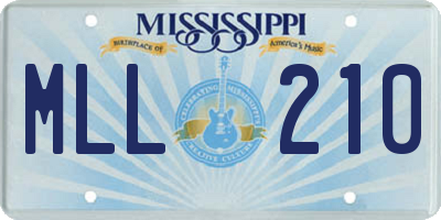 MS license plate MLL210