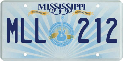 MS license plate MLL212