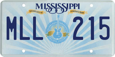 MS license plate MLL215
