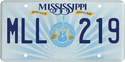 MS license plate MLL219