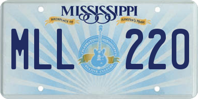 MS license plate MLL220