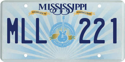 MS license plate MLL221