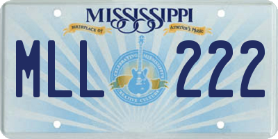 MS license plate MLL222
