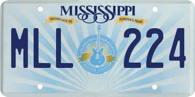 MS license plate MLL224