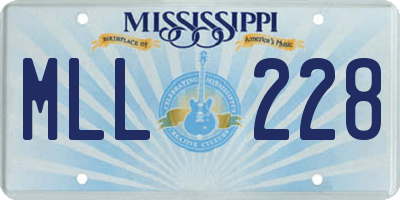 MS license plate MLL228