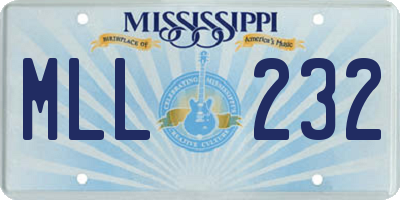 MS license plate MLL232
