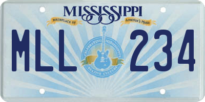 MS license plate MLL234