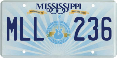 MS license plate MLL236
