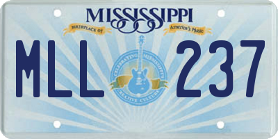 MS license plate MLL237