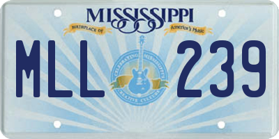 MS license plate MLL239