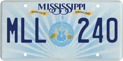MS license plate MLL240