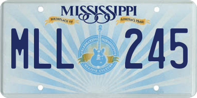 MS license plate MLL245