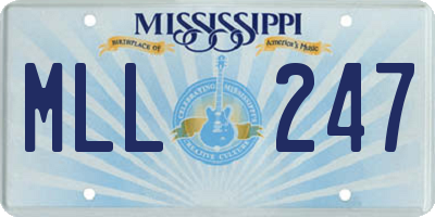 MS license plate MLL247