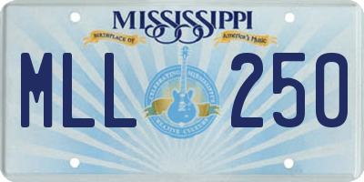 MS license plate MLL250