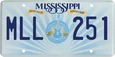 MS license plate MLL251