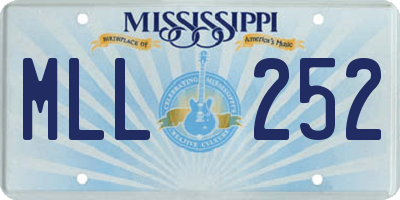 MS license plate MLL252