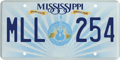 MS license plate MLL254