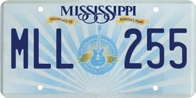 MS license plate MLL255