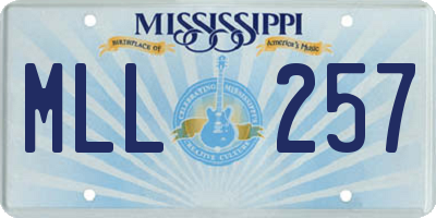 MS license plate MLL257