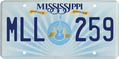 MS license plate MLL259