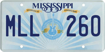 MS license plate MLL260