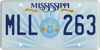 MS license plate MLL263