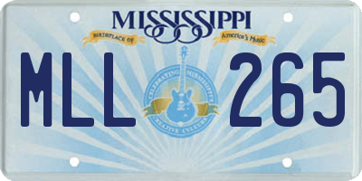 MS license plate MLL265