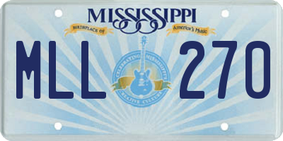 MS license plate MLL270