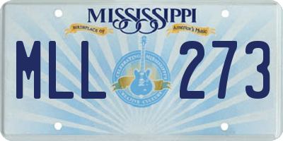 MS license plate MLL273
