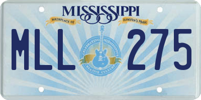 MS license plate MLL275