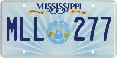 MS license plate MLL277