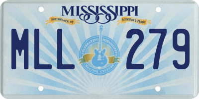 MS license plate MLL279