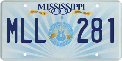 MS license plate MLL281