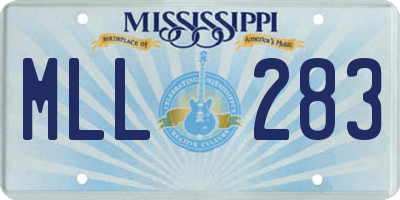MS license plate MLL283