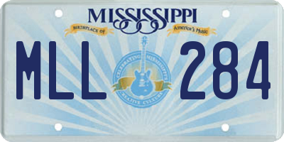 MS license plate MLL284