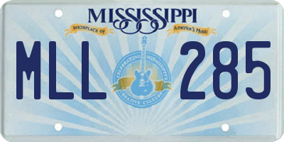 MS license plate MLL285