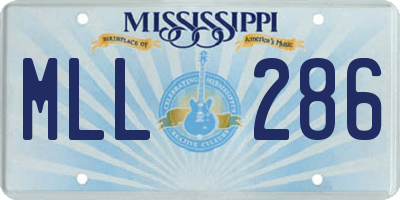 MS license plate MLL286