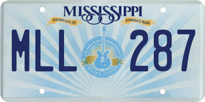 MS license plate MLL287
